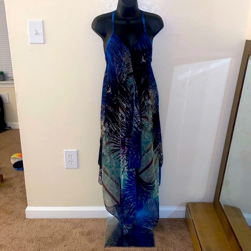 Steve Madden flare mesh cover up dress